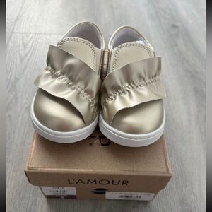 L'Amour Metallic Gold Kids Sneakers